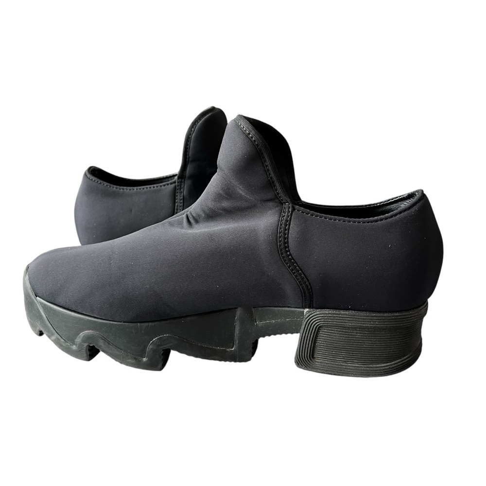 IRI Platform Sneaker Shoes Women's 8.5 39 Neoprene Low Top Slip on‎ Chunky Black